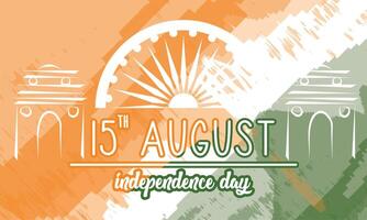 Colored happy india independence day poster vector