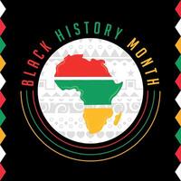 negro historia mes póster con mapa de África vector