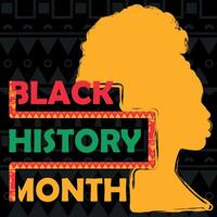 Black history month poster Silhouette of afro american girl Vector