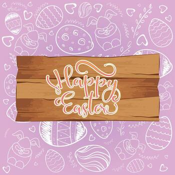 Happy easter card vector