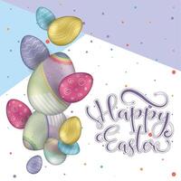 Happy easter card. Decorated easter eggs - Vector