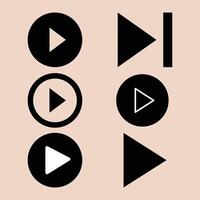 Play button icons set. Vector illustration of a set of play buttons