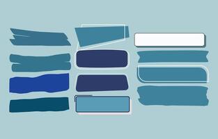 a set of blue paint brush strokes. set banner vector shapes vector