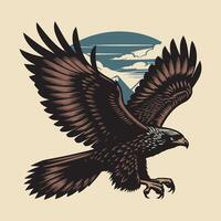 Eagle in flight. Vector illustration of a bird of prey.