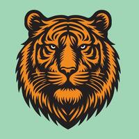 Brave Tiger Face Vintage Design vector