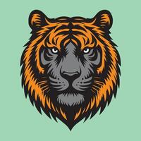 valiente Tigre cara Clásico diseño vector