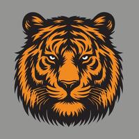 Brave Tiger Face Vintage Design vector