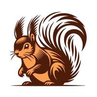 Cute squirrel cartoon vector Vintage t sahirt Design