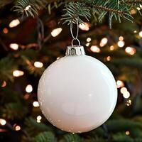 AI generated Blank White Ornament, Infusing Holiday Cheer into Merry Christmas photo