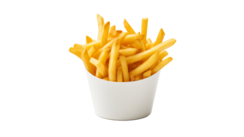 ai généré français frites Couper dehors. réaliste français frites sur transparent Contexte png