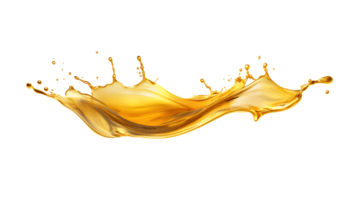 AI generated Oil splash on transparent background. Golden oil splash in png