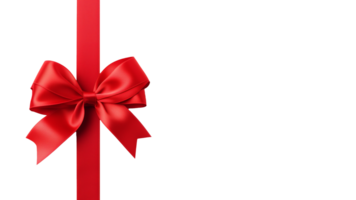 AI generated Red bow and ribbon cutout. Gift bow with ribbon on transparent background png