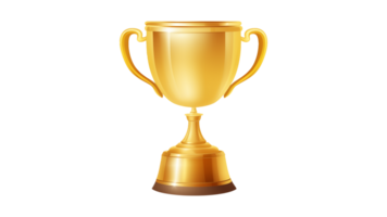 AI generated Golden trophy cut out. Gold winner trophy on transparent background png