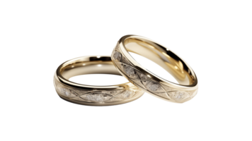 ai généré mariage bague Couper dehors. d'or bague sur transparent Contexte png