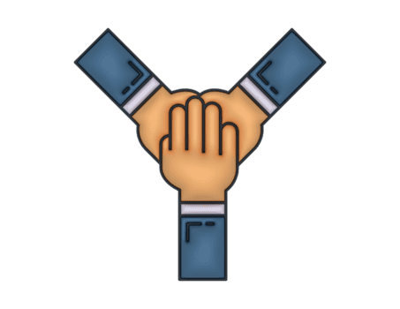 uma 3d equipe mãos em uma transparente fundo png