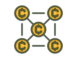 en 3d kryptovaluta blockchain på en transparent bakgrund png