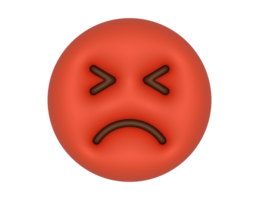 een 3d boos emoji Aan een transparant achtergrond png