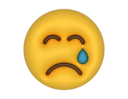 un 3d llorando emoji en un transparente antecedentes png