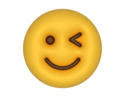 un 3d guiño emoji en un transparente antecedentes png