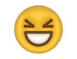 a 3d Laugh Emoji on a transparent background png