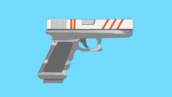 pintado y similar a un real pistola en un plano estilo. armas de fuego con un único del autor diseño. vector