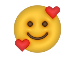 en 3d kärlek emoji på en transparent bakgrund png