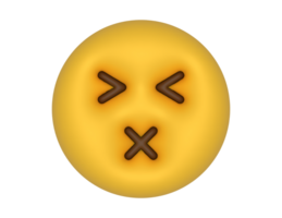 a 3d Mute Emoji on a transparent background png