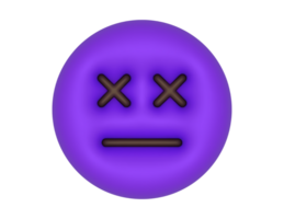 en 3d död- emoji på en transparent bakgrund png