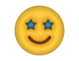 a 3d Excited Emoji on a transparent background png