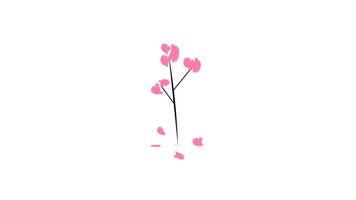A delicate, fragile pink flower, painted with brushes, stands alone in the middle of the white snow. vector