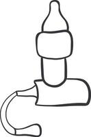 Nasal manual aspirator doodle icon. Hand drawn vector illustration isolated on white background.