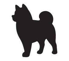 Vector, isolated silhouette of akita. vector