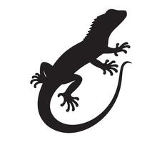 Agama Lizard Silhouette Stock Vector Illustration.