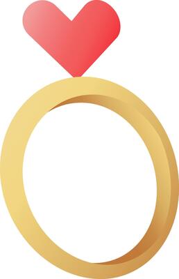 Ring with heart shape for valentine decoration