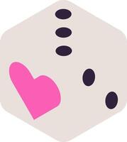 Dice cube with heart shape vector