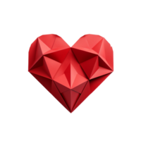 AI generated Generative AI Geometric red heart images isolated on transparent background png