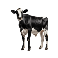AI generated Graceful Black and White Cow on Transparent Background png