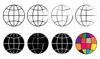 Globe icon, world icon, globe symbol vector illustration.