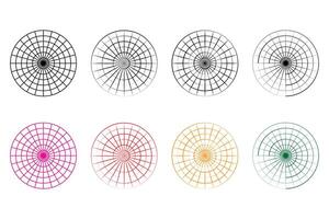 Polar grid isolated, polar coordinate circular grid vector. vector