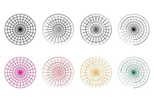 Polar grid isolated, polar coordinate circular grid vector. vector