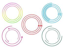 Circular frame spins, linear symbol rotates, circles frame loop, circle loading bar. vector