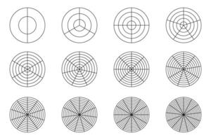 Polar grid isolated, polar coordinate circular grid vector. vector