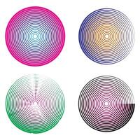 Concentric circle elements, spaced concentric circle, rings sound wave, line in a circle concept. vector