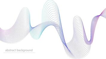 Abstract wave element for design. Digital frequency track equalizer. Stylized line art background. Colorful shiny wave with lines created using blend tool. Curved wavy line, smooth stripe. Vector