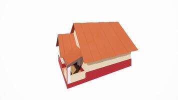 3d rendering model of a simple rural house suitable for illustration photo