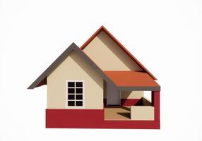 3d rendering model of a simple rural house suitable for illustration photo