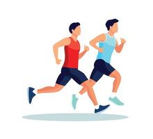 runners in the race flat character illustration vector