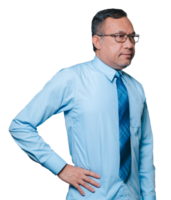 Portrait of one-man transparent background. Professional Asian businessman, standing confidently against a crisp transparent background, singular expertise, and professionalism in world of business png