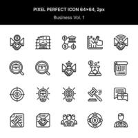 Business icon pixel perfect, size 64x64 with 2px lines volume 01. Perfect for your design project needs. vector