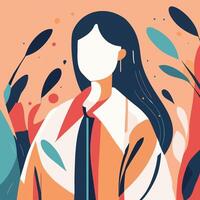 ilustración vector mujer con flores